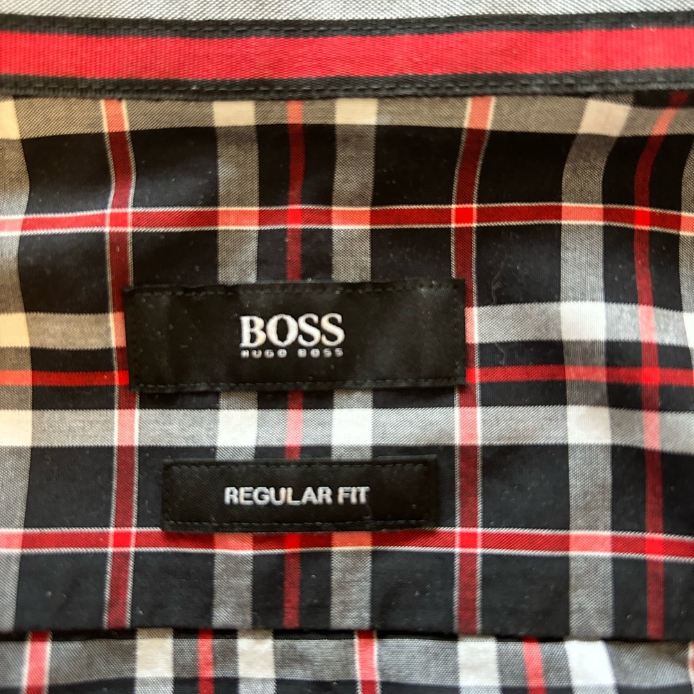 Boss Black and Red Plaid Shirt